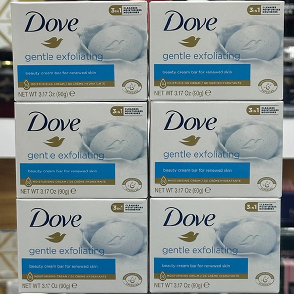 صابون لایه بردار داو اسکراب دار آبی برای پاکسازی پوست 90 گرم | Dove gentle exfoliating (beauty cream bar for renewed skin) 90gr